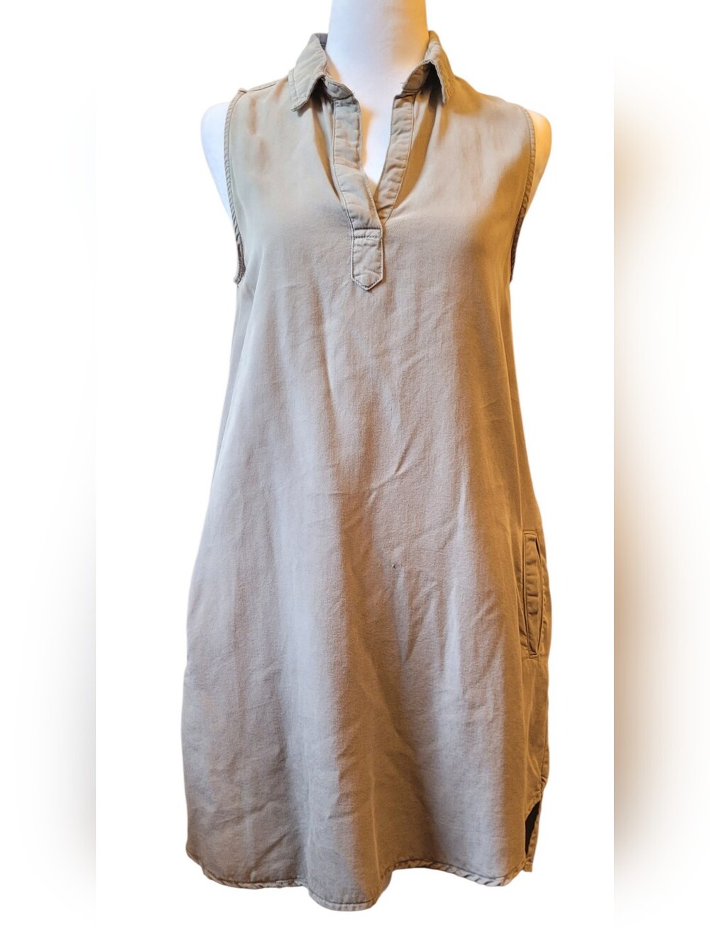 Dex Light Taupe Sleeveless Shift Dress